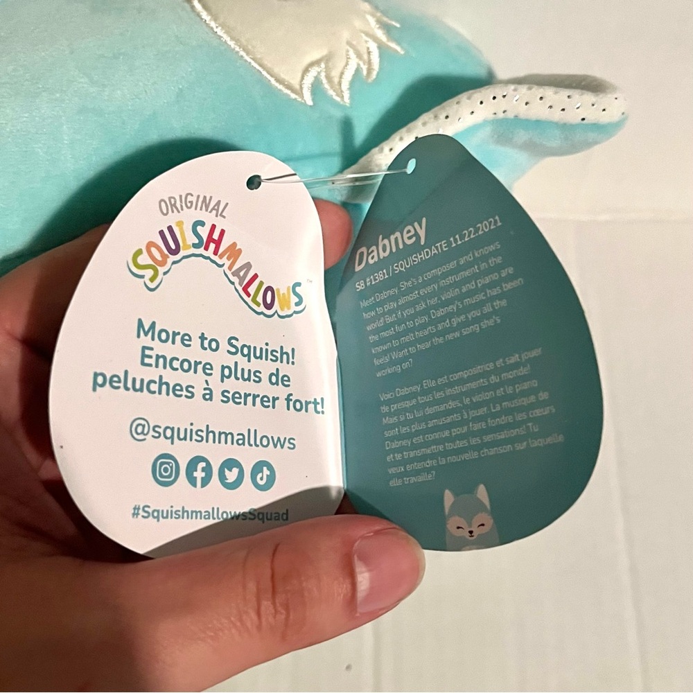 NWT Squishmallows Dabney Fox Plush Stuffed Animal Turquoise Toy 8” - Picture 12 of 13